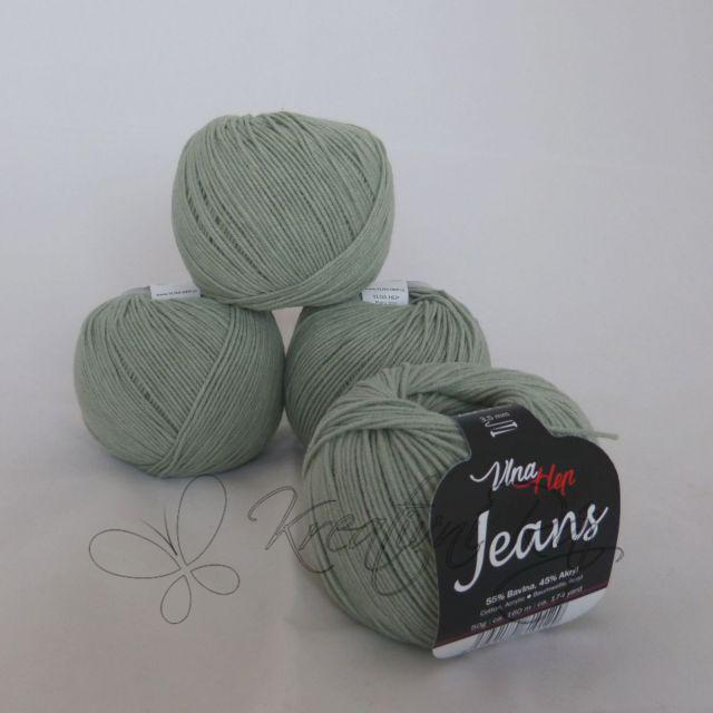 Pletací příze Jeans VH (8237) - šedo-zelená