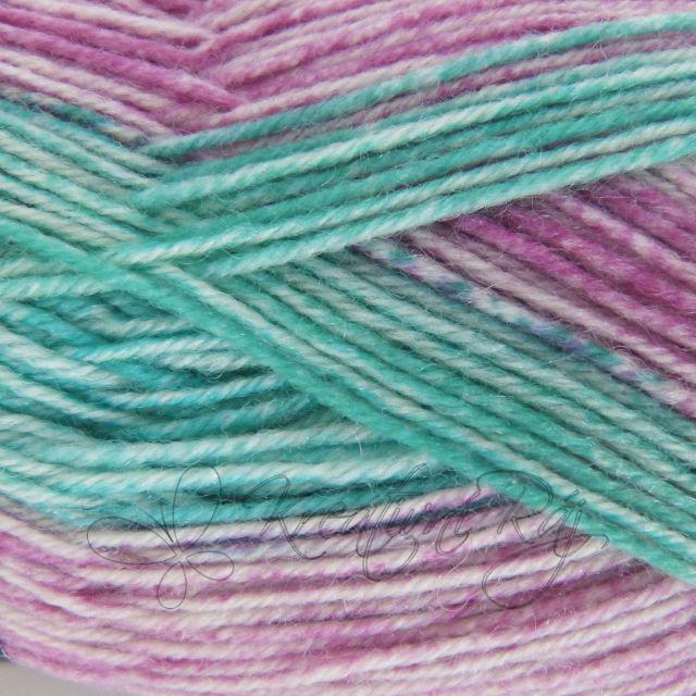 Pletací příze Best Socks 4-fach (7326) - fialovo-zelený melír