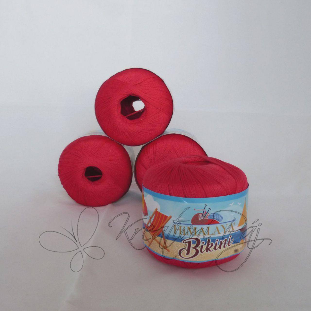 Pletací příze Bikini (80607) - červená DOPRODEJ