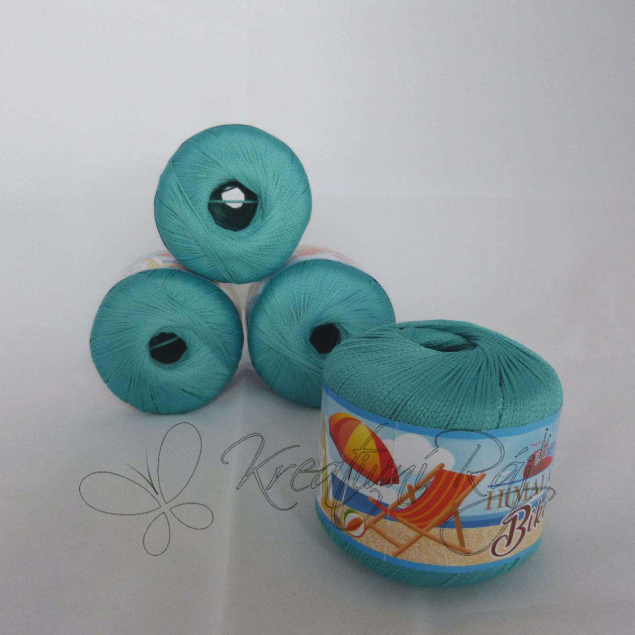 Pletací příze Bikini (80610) - tyrkysově zelená DOPRODEJ