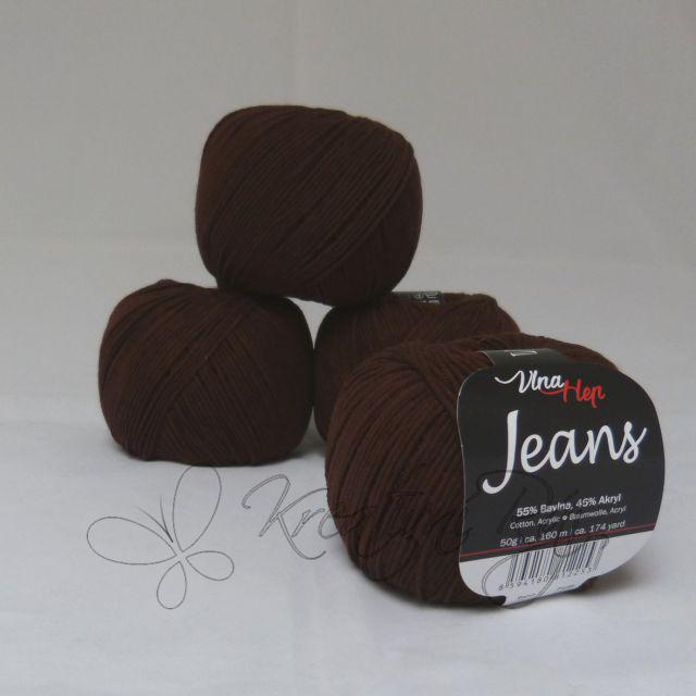 Pletací příze Jeans VH (8229) - hořká čokoláda