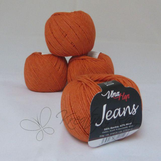 Pletací příze Jeans VH (8200) - hnědo-oranžová