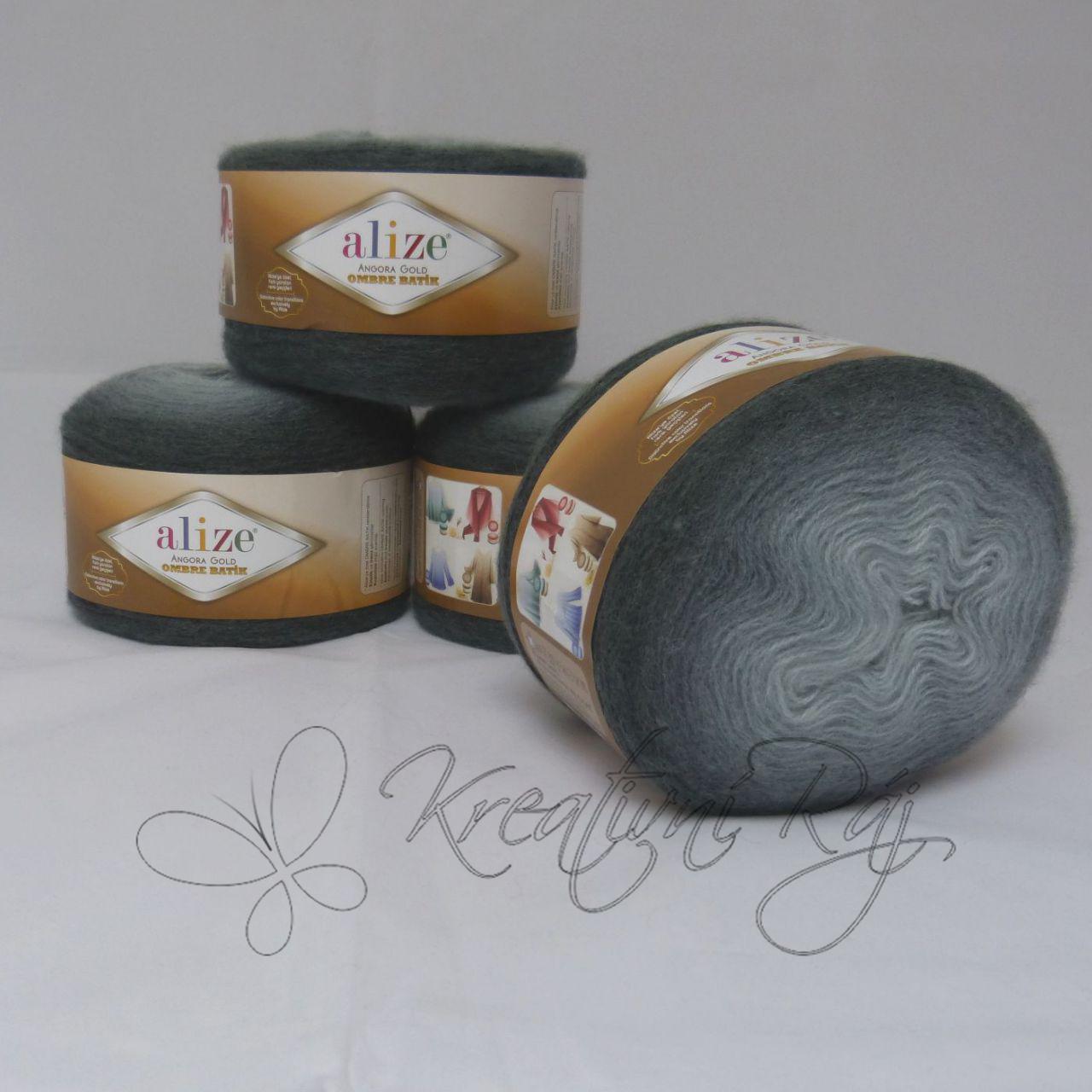 Pletací příze Angora Gold ombre batik (7267) - šedá DOPRODEJ