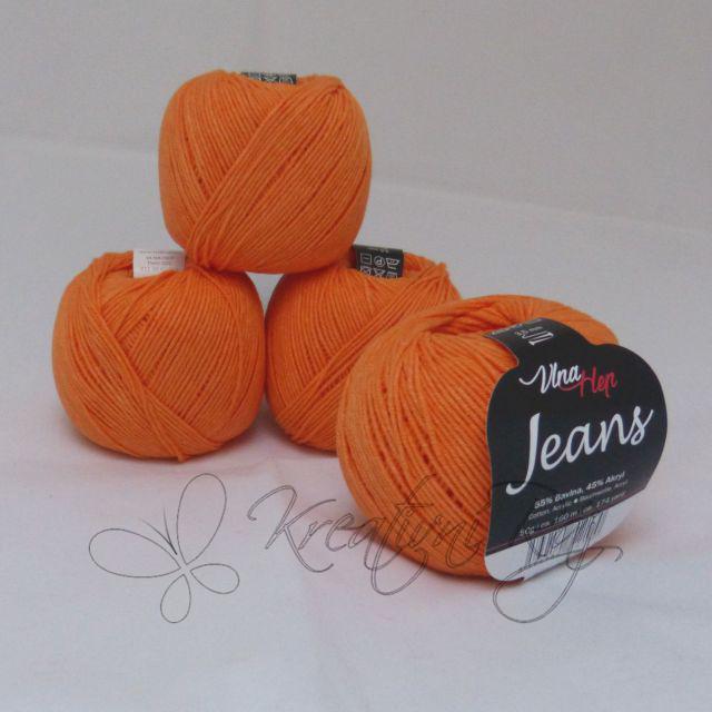 Pletací příze Jeans VH (8192) - oranžová