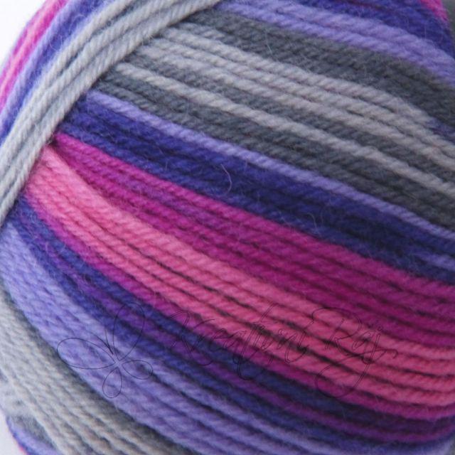 Pletací příze Best Socks 4-fach (7075) - fialovo-růžový melír
