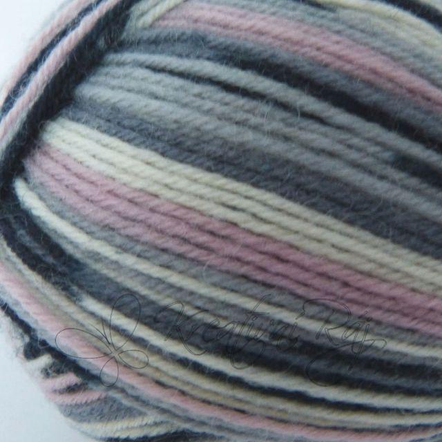 Pletací příze Best Socks 4-fach (7079) - šedo-růžový melír