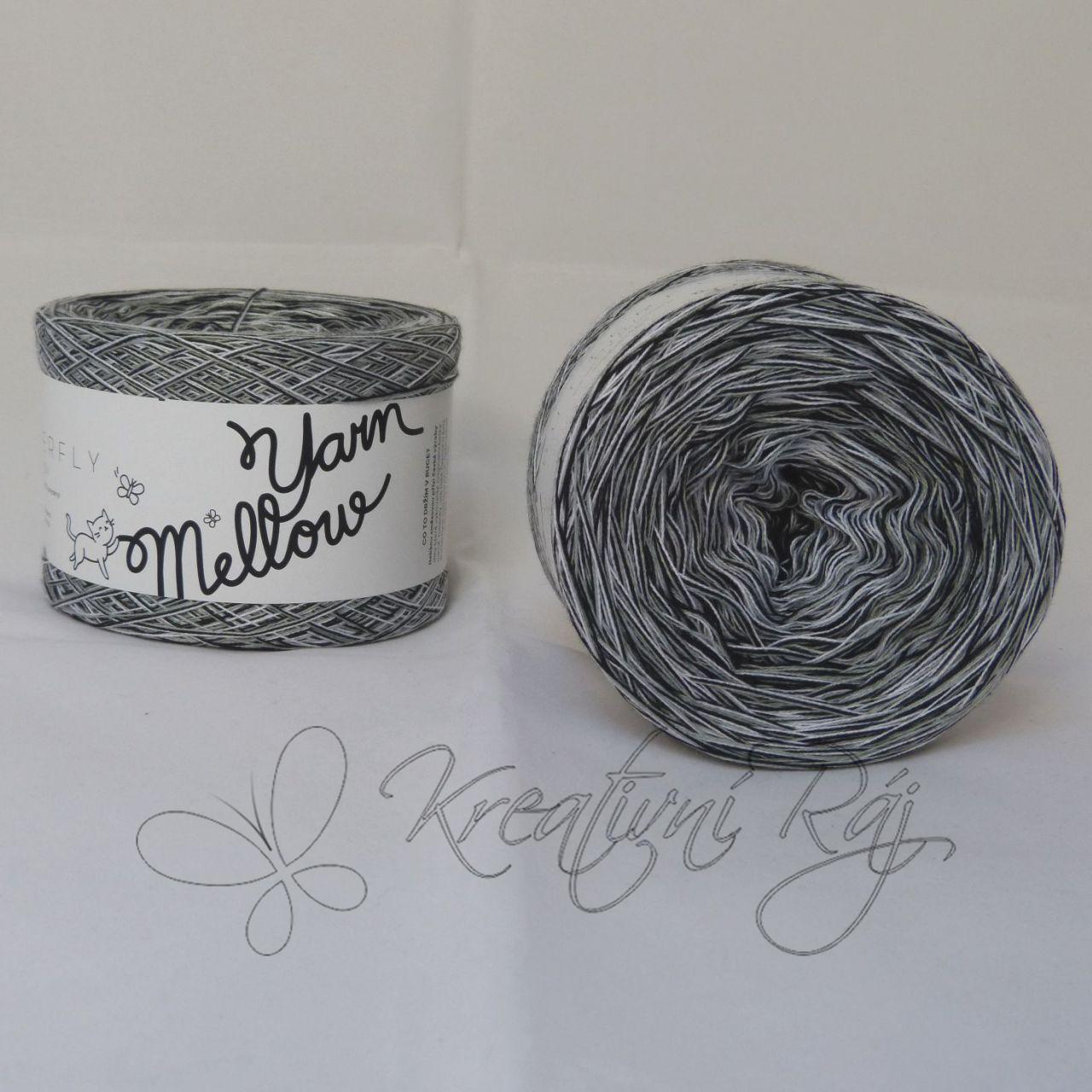 Pletací příze Butterfly midi - trio černá-bílá-šedá (314)