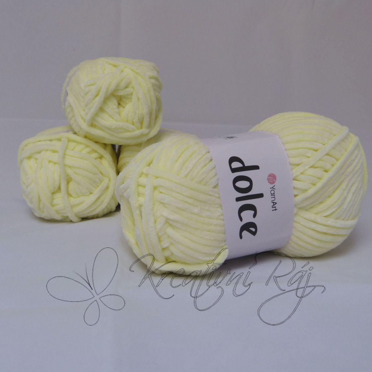 Pletací příze Dolce (783) - žlutobílá