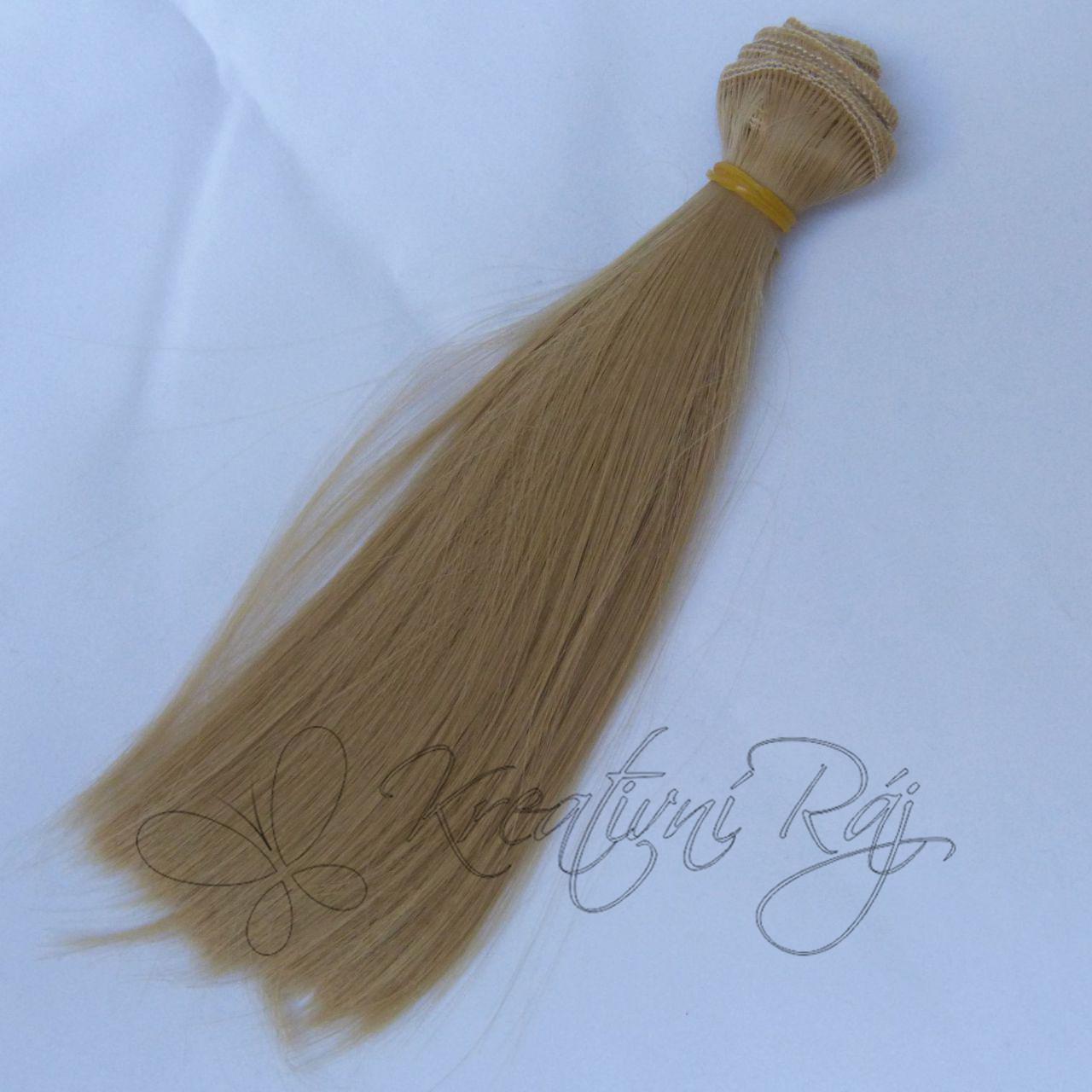 Umělé vlasy na panenku - blond rovné