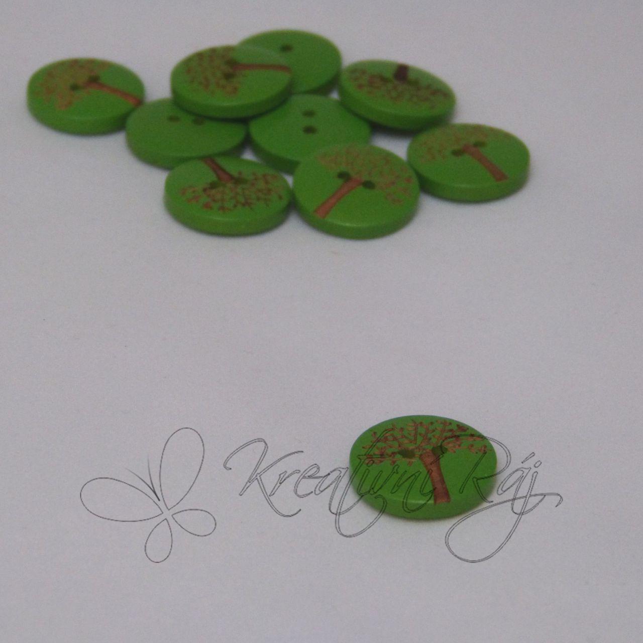 Dřevěný dekorační knoflík - strom života