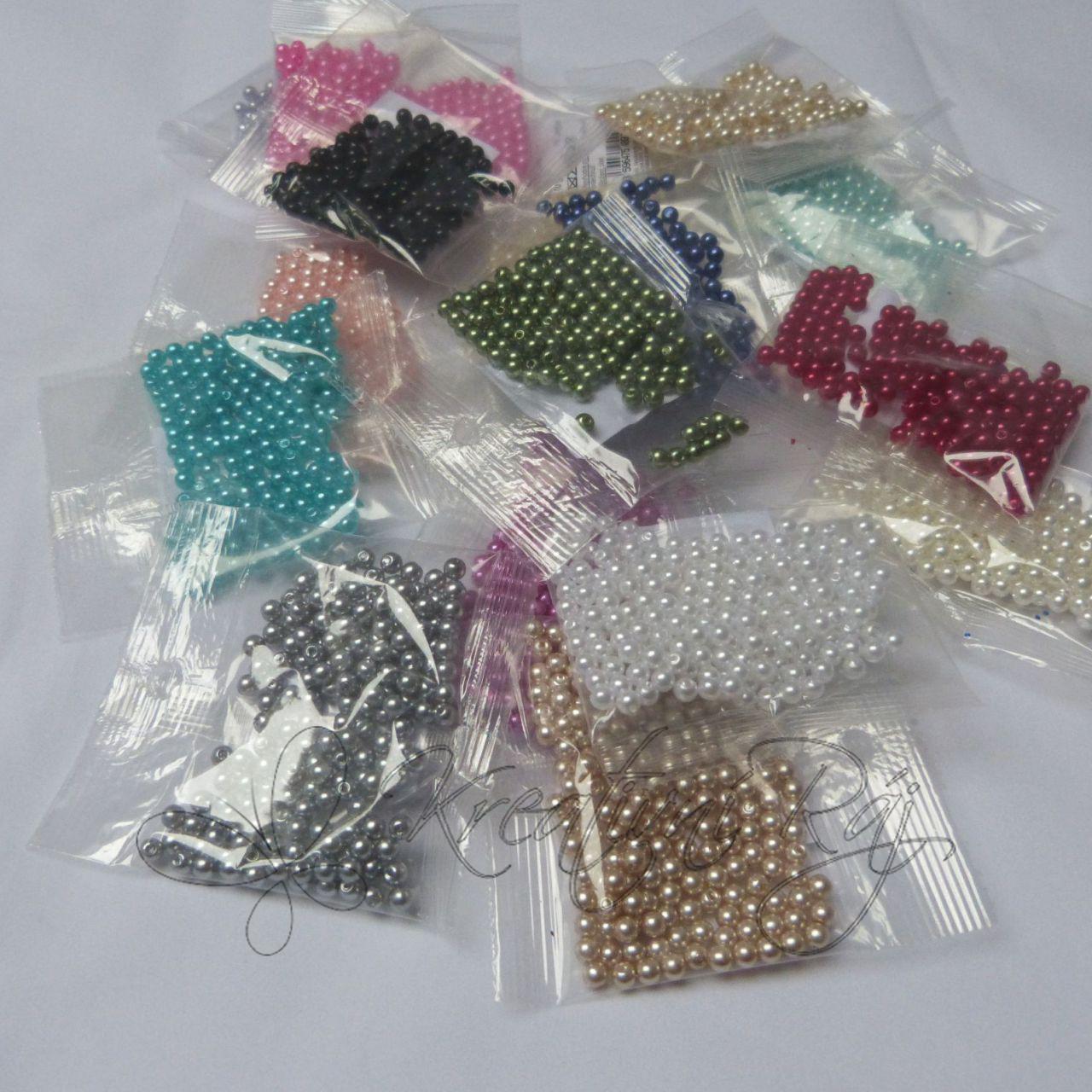 Plastové voskové korálky - růžová