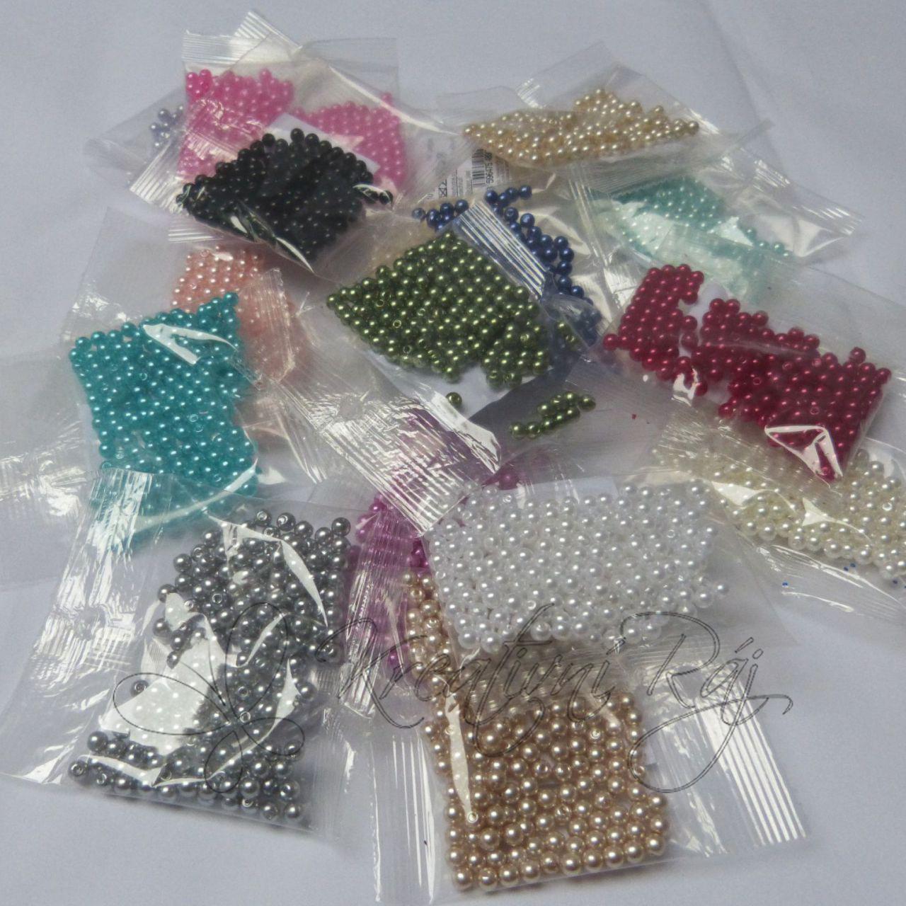 Plastové voskové korálky - světlá perlová