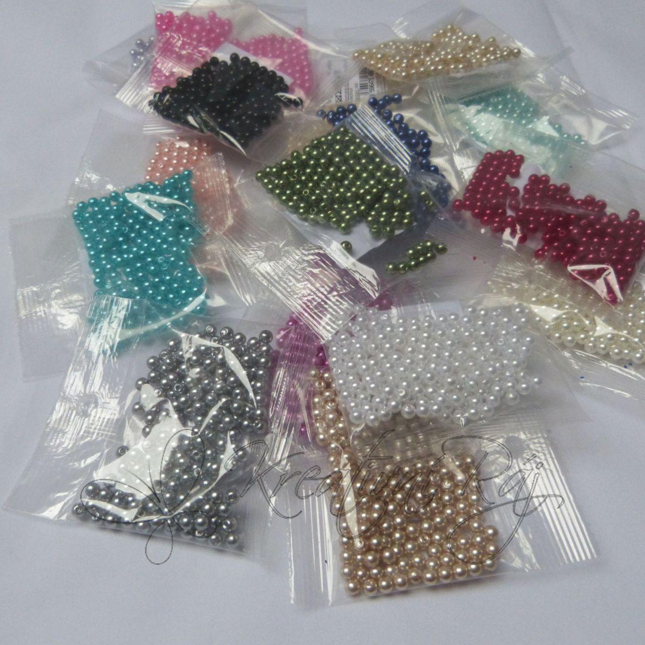 Plastové voskové korálky -tamvá béžová