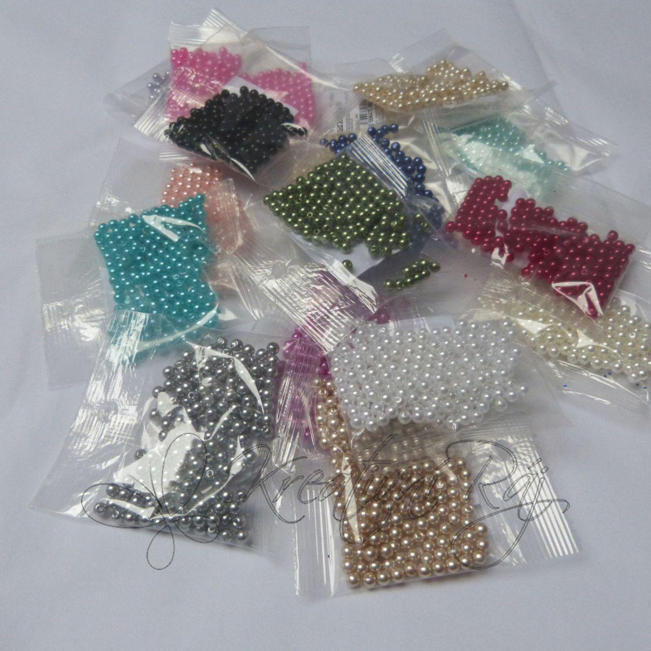 Plastové voskové korálky - růžová perlová