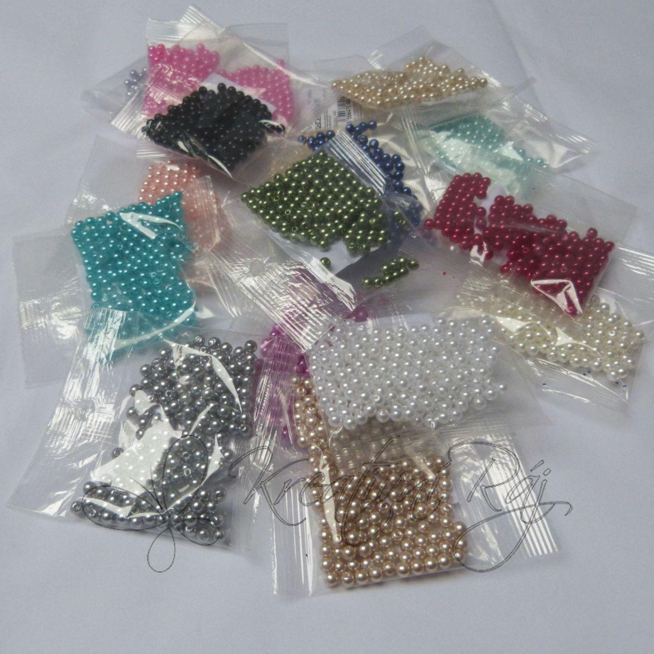 Plastové voskové korálky - zelená