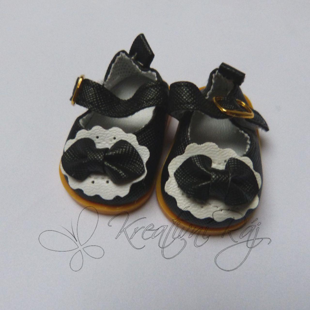 Boty s přezkou pro panenku - černá