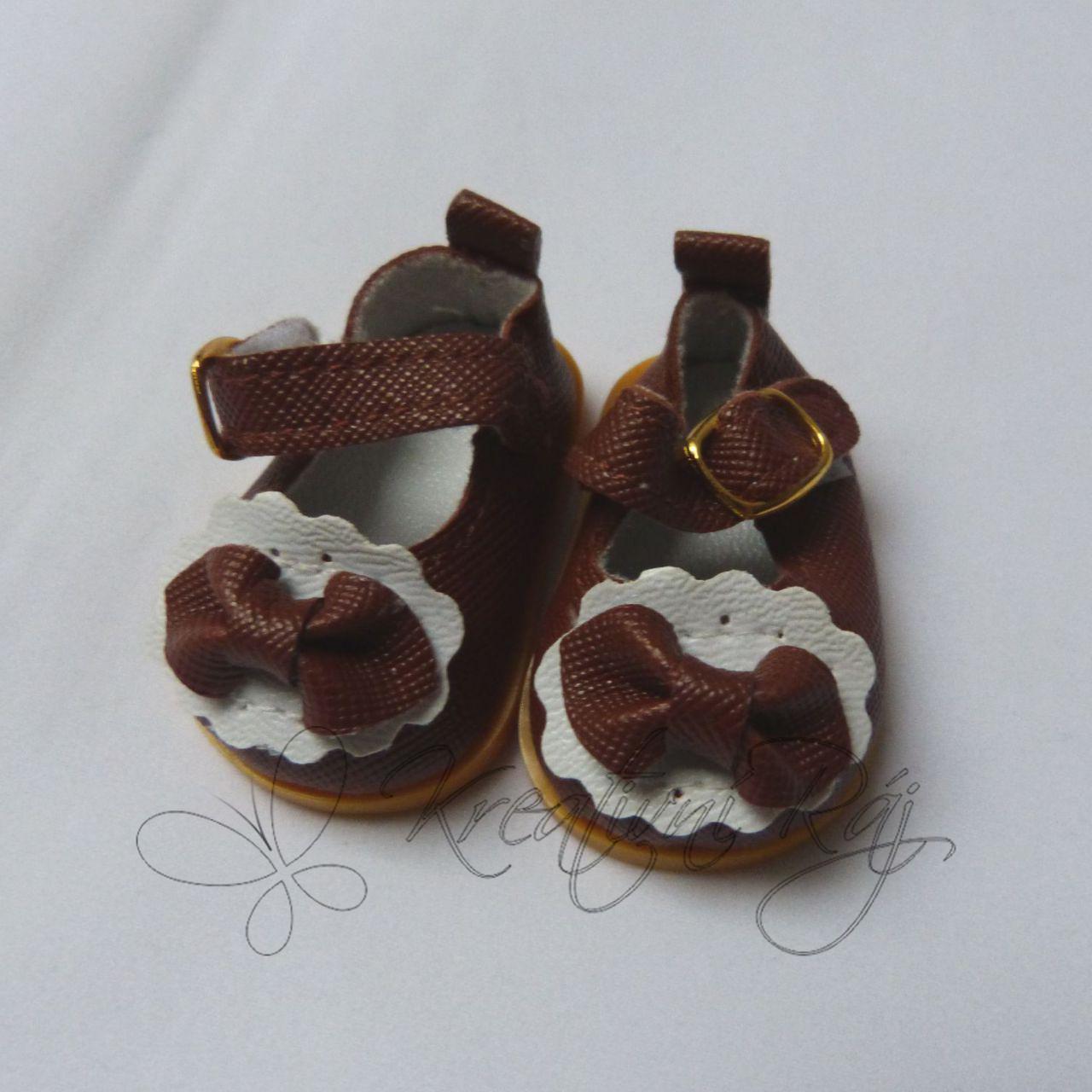 Boty s přezkou pro panenku - hnědá