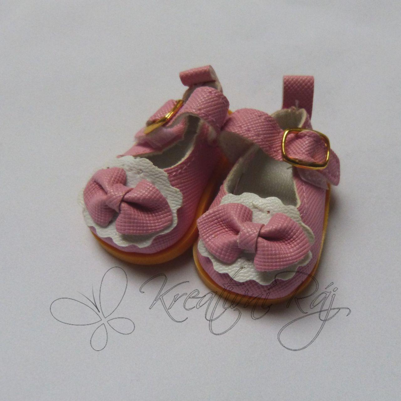 Boty s přezkou pro panenku - růžová