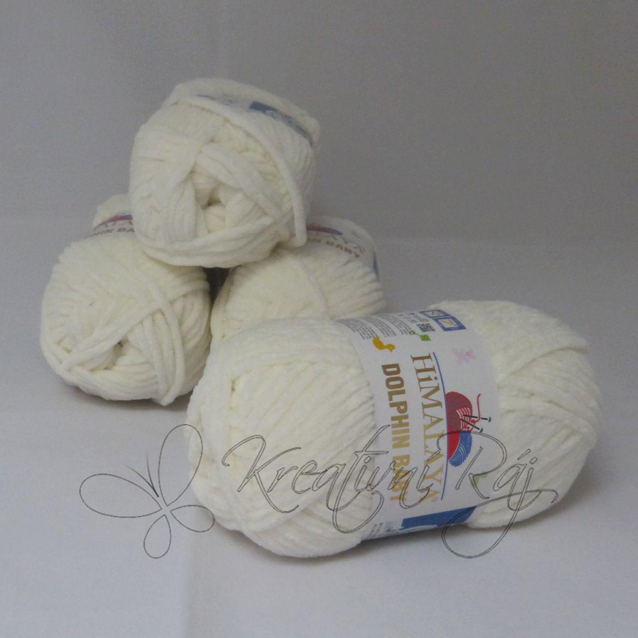 Pletací příze Dolphin Baby (80363) - krémová bílá