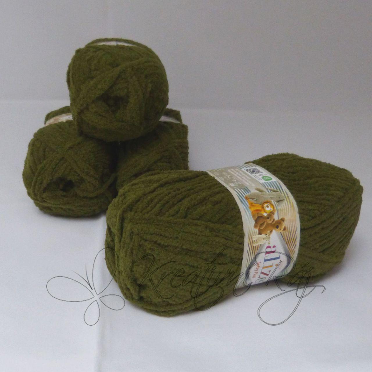 Pletací příze Softy Plus (620) - šedo-zelná