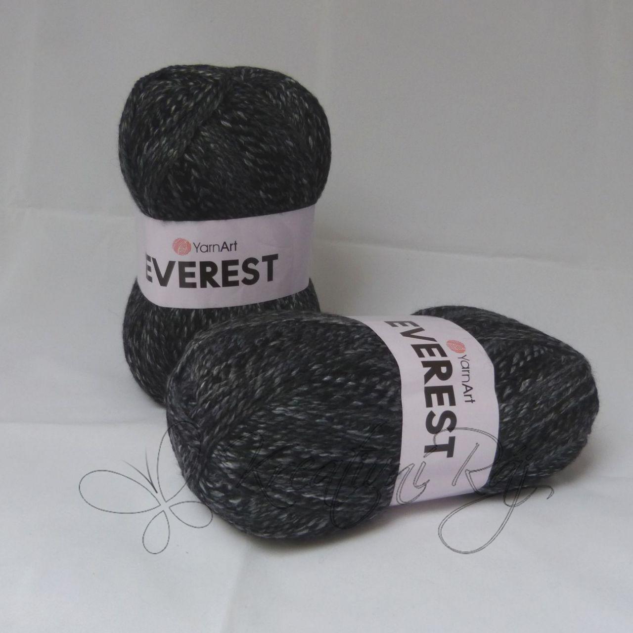Pletací příze Everest (7040) - černo-šedý melír