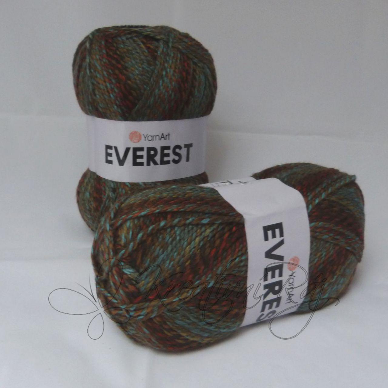 Pletací příze Everest (7046) - hnědý barevný melír