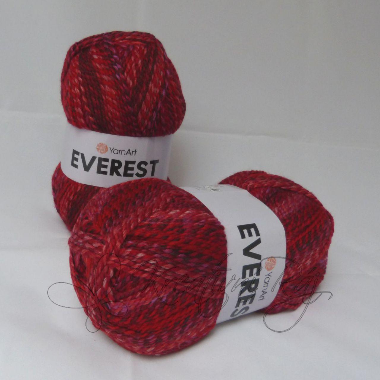 Pletací příze Everest (7036) - červeno-vínový melír