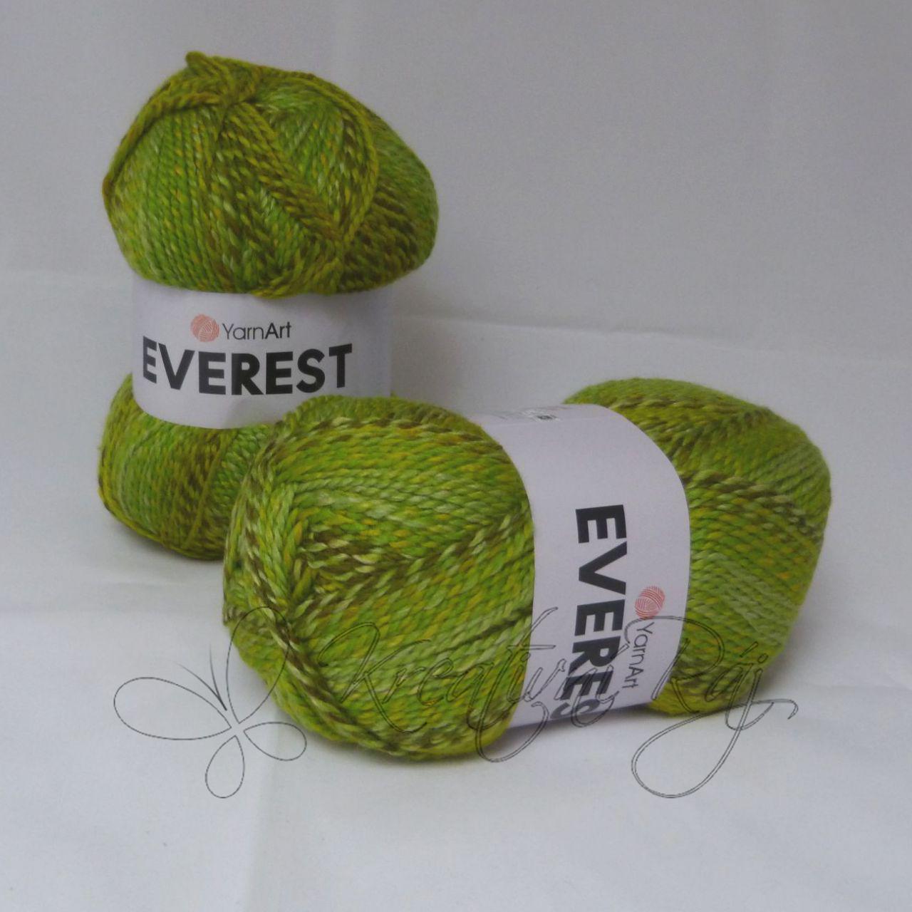 Pletací příze Everest (7052) - zelený melír
