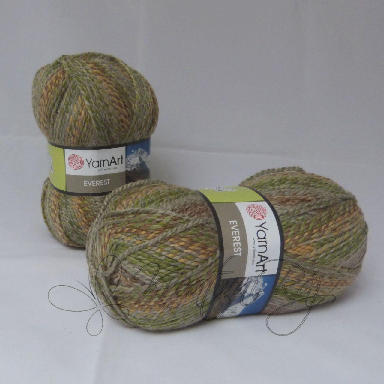 Pletací příze Everest (7050) - šedo-zelený melír