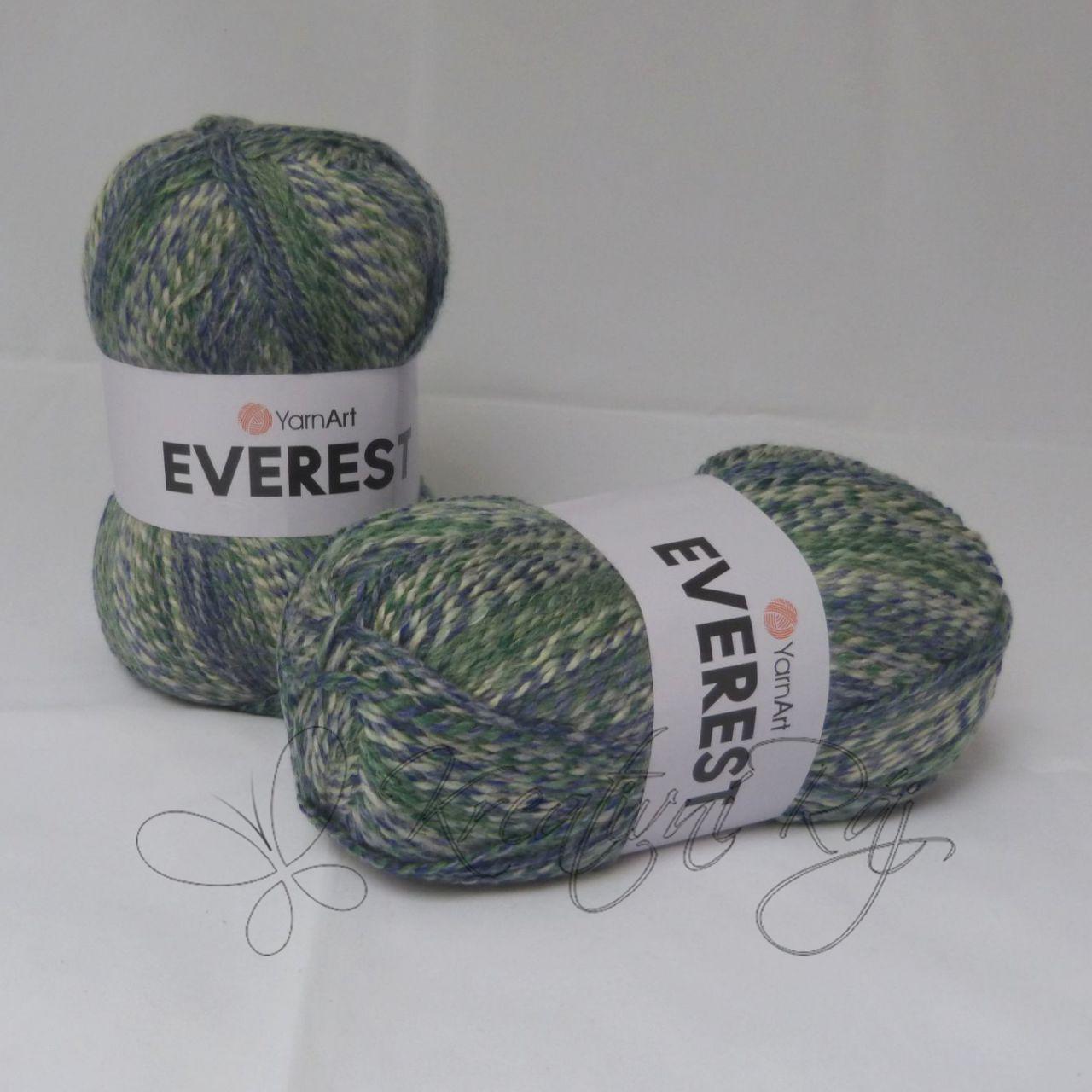 Pletací příze Everest (7055) - modro-zelený melír