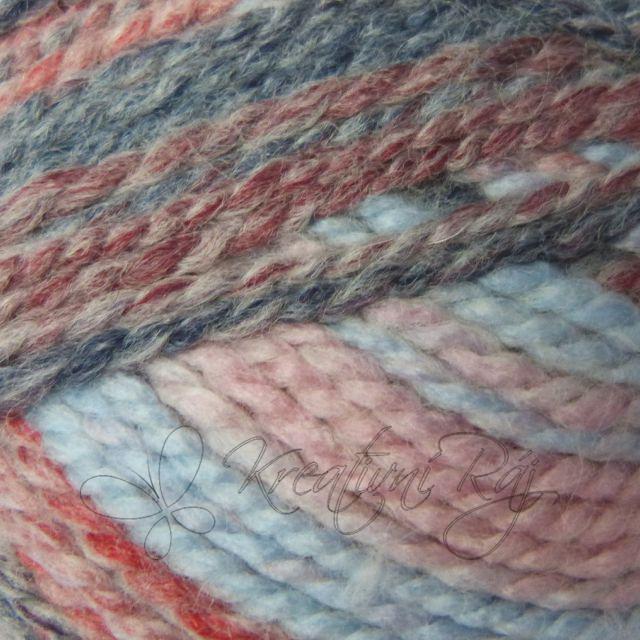 Pletací příze Everest (7065) - červeno-modrý melír