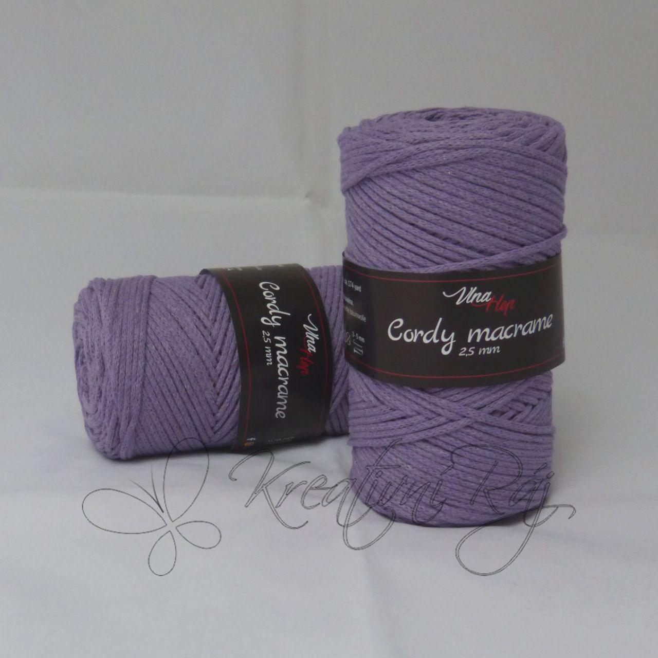 Pletací příze Cordy macrame (8051) - pastelově fialová
