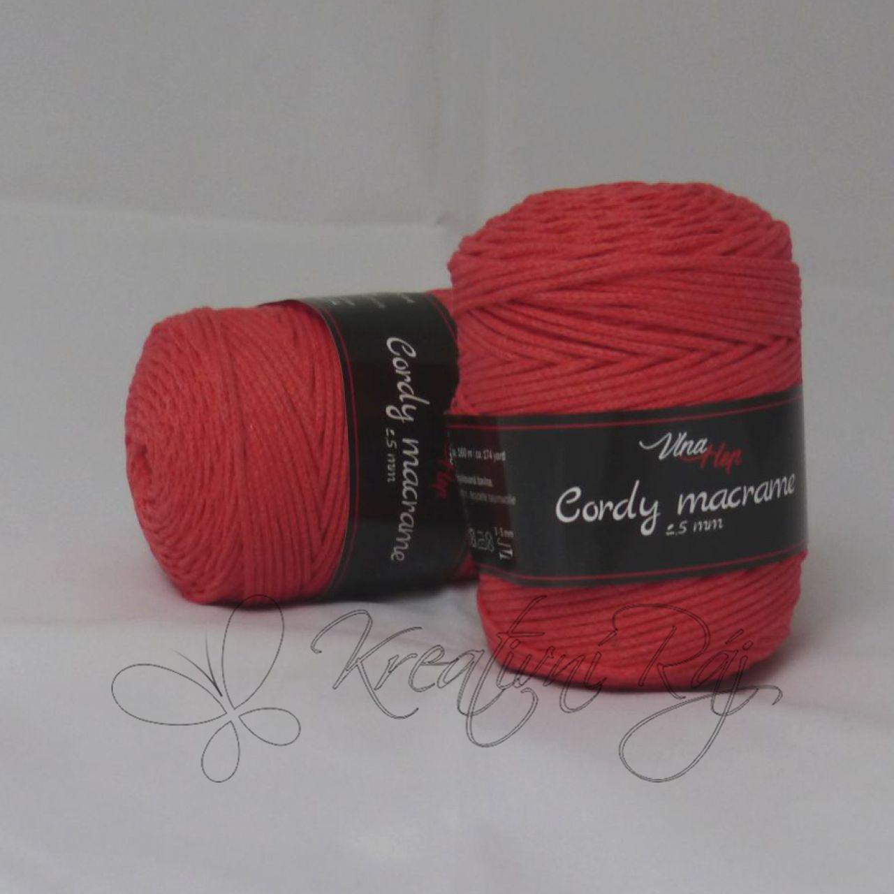 Pletací příze Cordy macrame (8006) - tmavá korálová