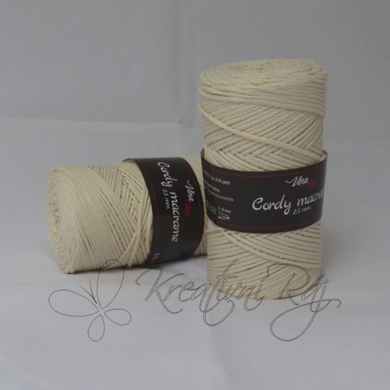 Pletací příze Cordy macrame (8173) - smetanová