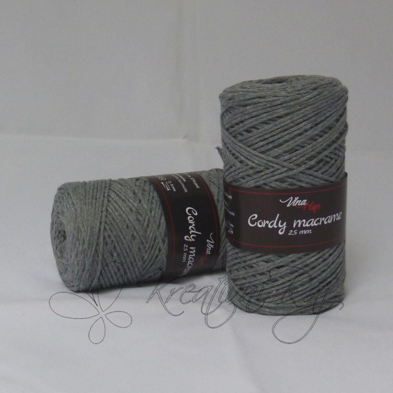 Pletací příze Cordy macrame (8232) - šedá