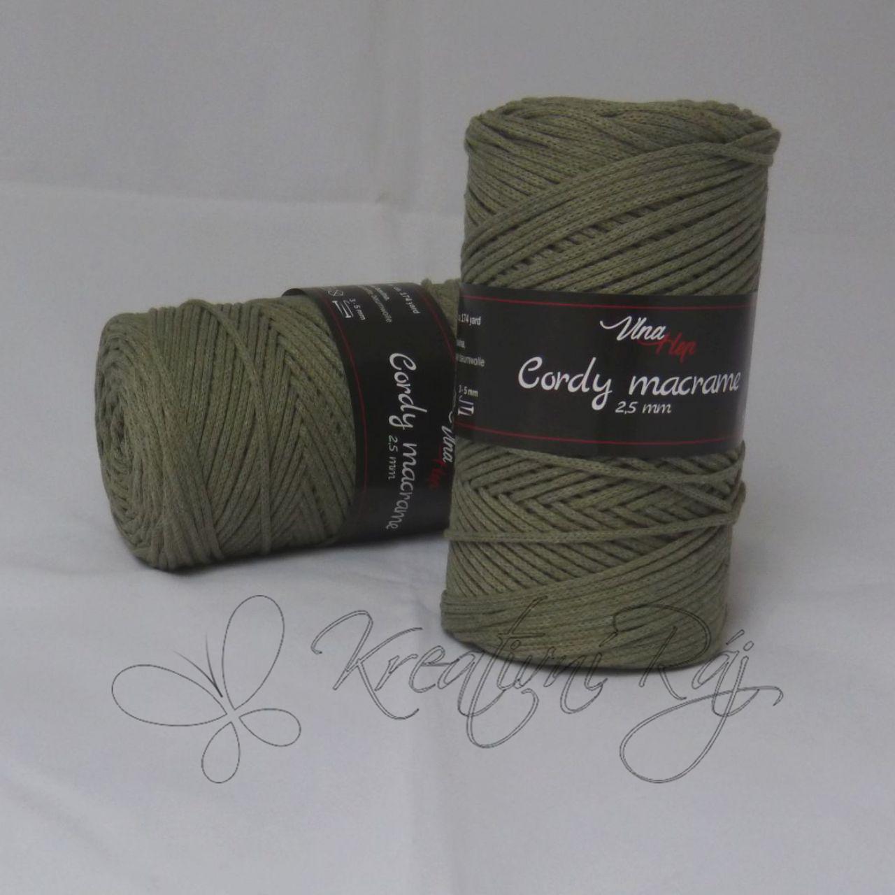 Pletací příze Cordy macrame (8164) - tmavě olivová