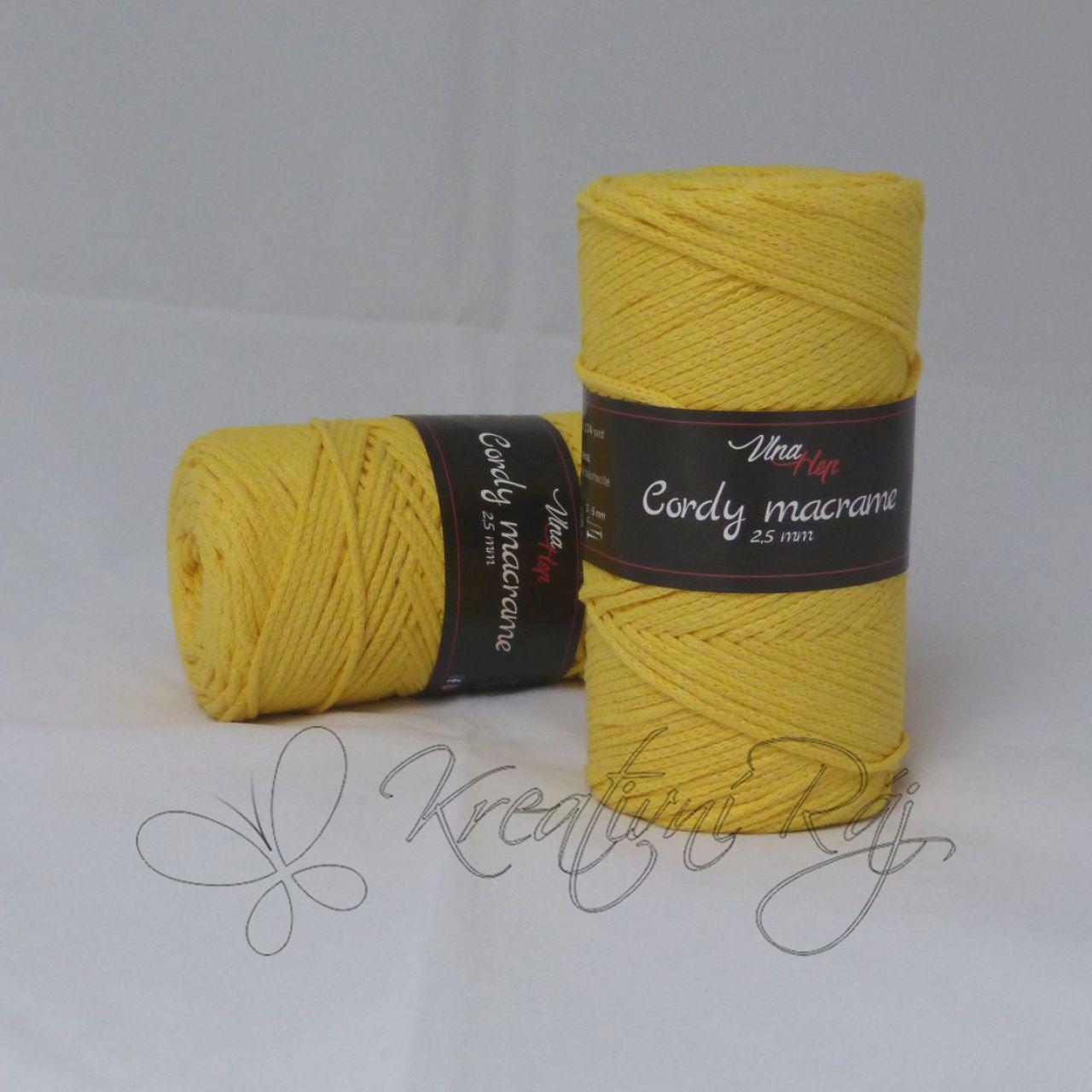 Pletací příze Cordy macrame (8184) - zářivá žlutá