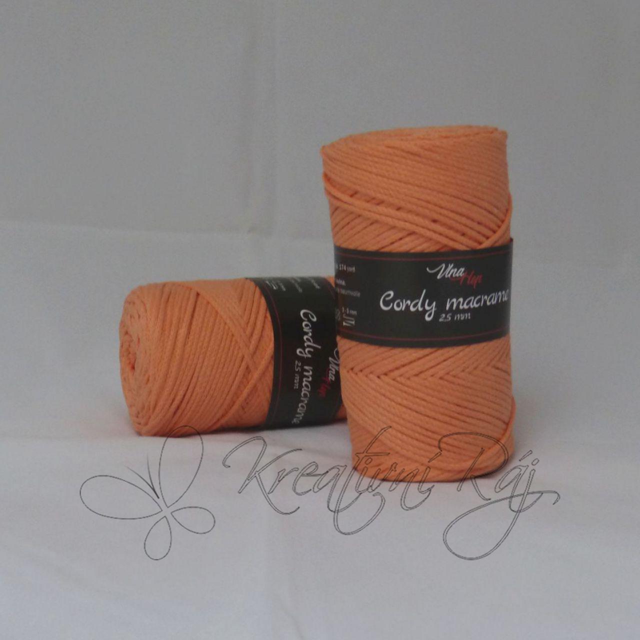 Pletací příze Cordy macrame (8011) - světle oranžová